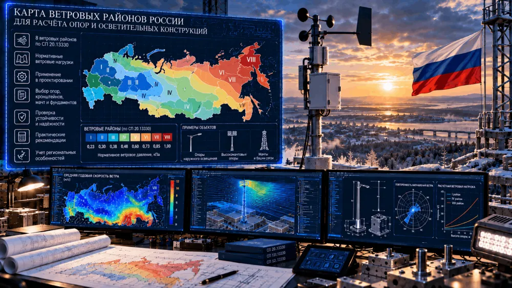 Карта ветровых районов России