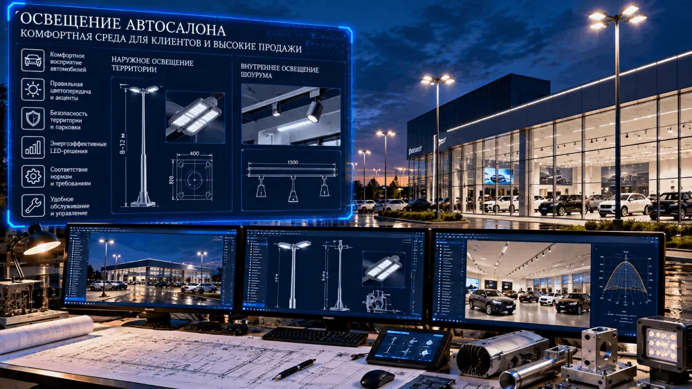 Освещение для автосалона