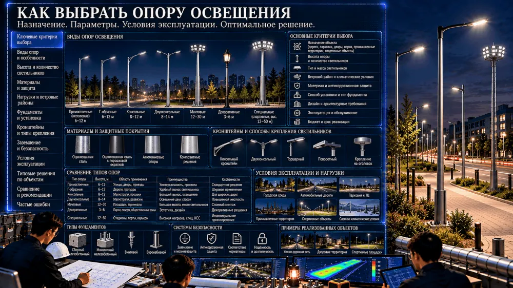 Как выбрать опору освещения
