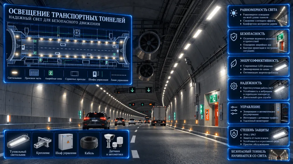 Освещения транспортных тоннелей